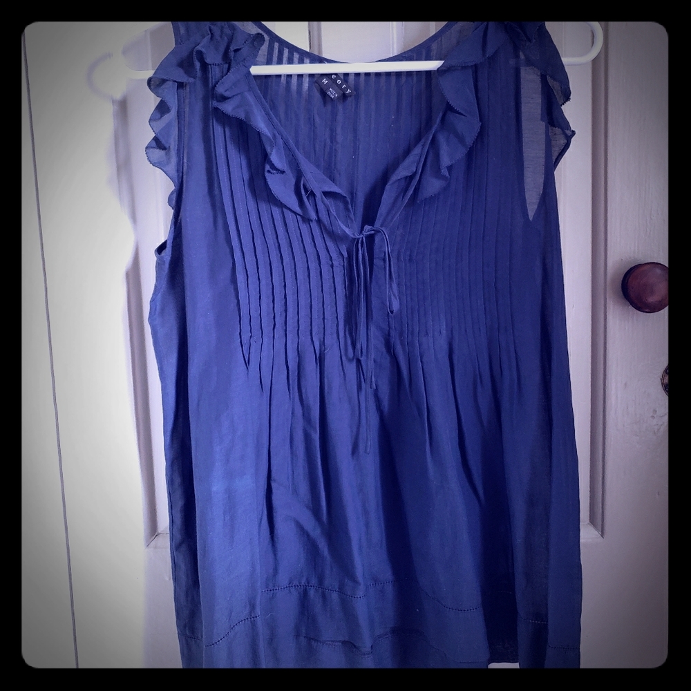 Theory blue summer blouse